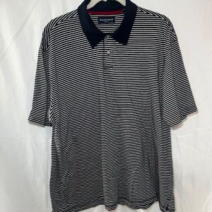 Austin Reed Mens Striped Polo XL Black and White Collar